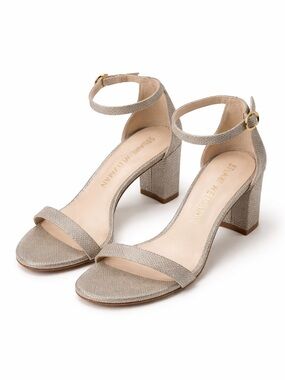 Stuart Weitzman Nudistcurve 75 Block Heel Sandal - Size 8